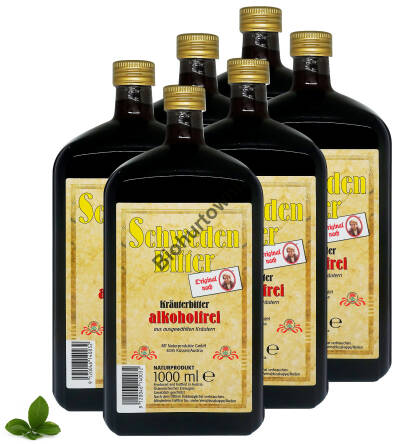PAKIET 6x 1000ml Oryginalne zioła szwedzkie - Ekstrakt Wyciąg (Nalewka) bez alkoholu
